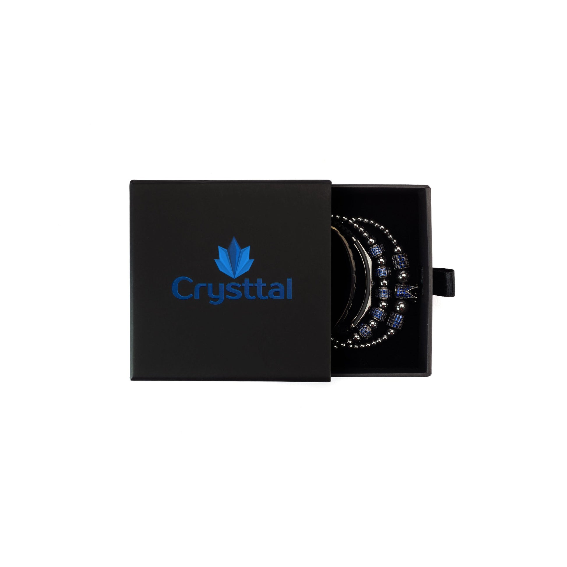 Imperial King Hematite Bracelet Set in Crysttal branded gift box